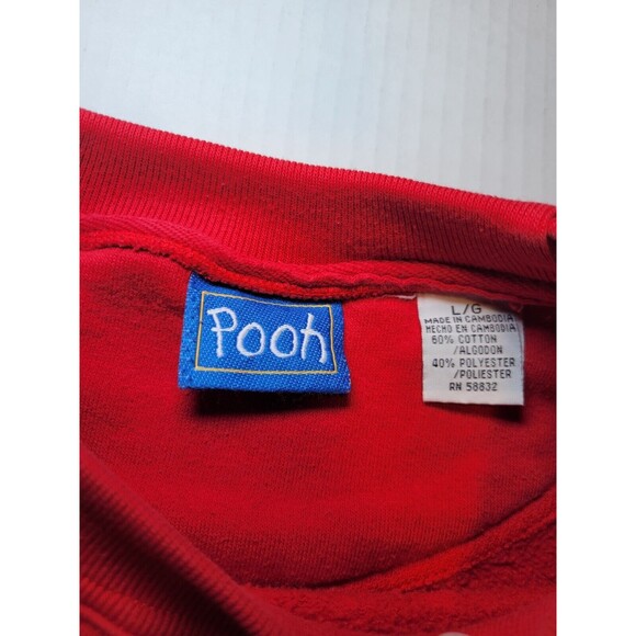 Vintage Winnie The Pooh Hunny Pluribus Unum Blitzz INTL Sweatshirt Unisex L Red - Picture 3 of 7